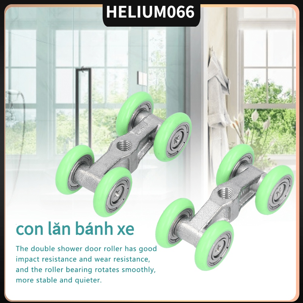 2 cái Con lăn Bánh xe Á hậu Đẩy ‑ Kéo chữ U Helium066