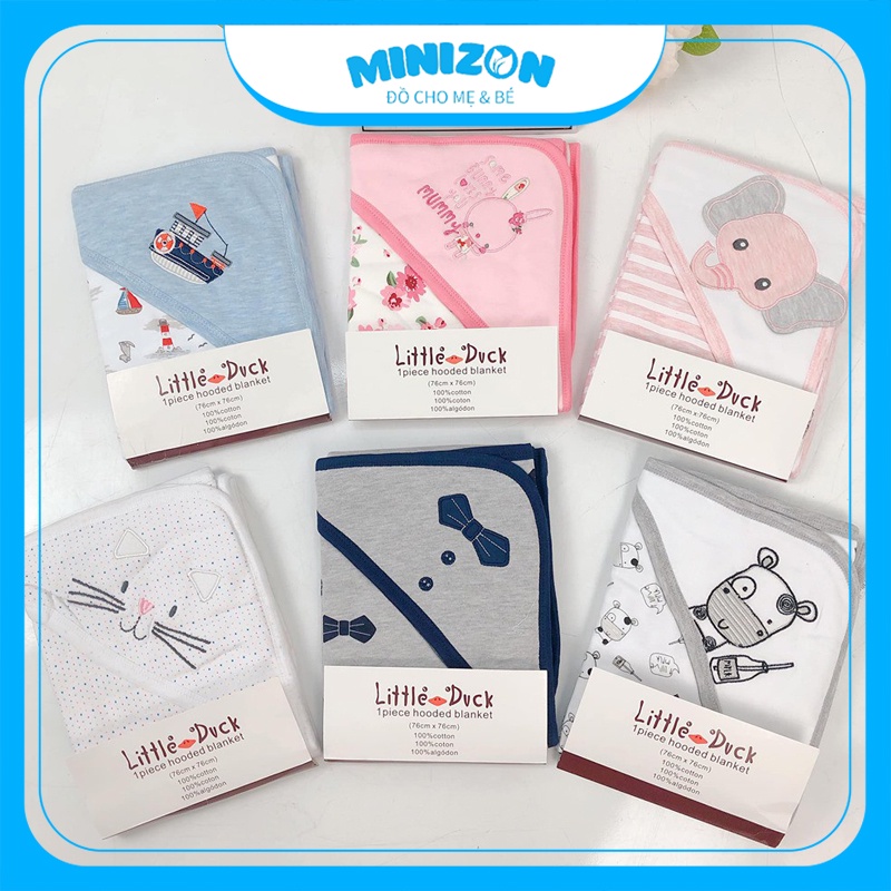 Chăn Ủ Có Mũ 2 Lớp Đa Năng Little Duck Mẫu Mới Đủ Màu Cho Bé | Minizon Kids