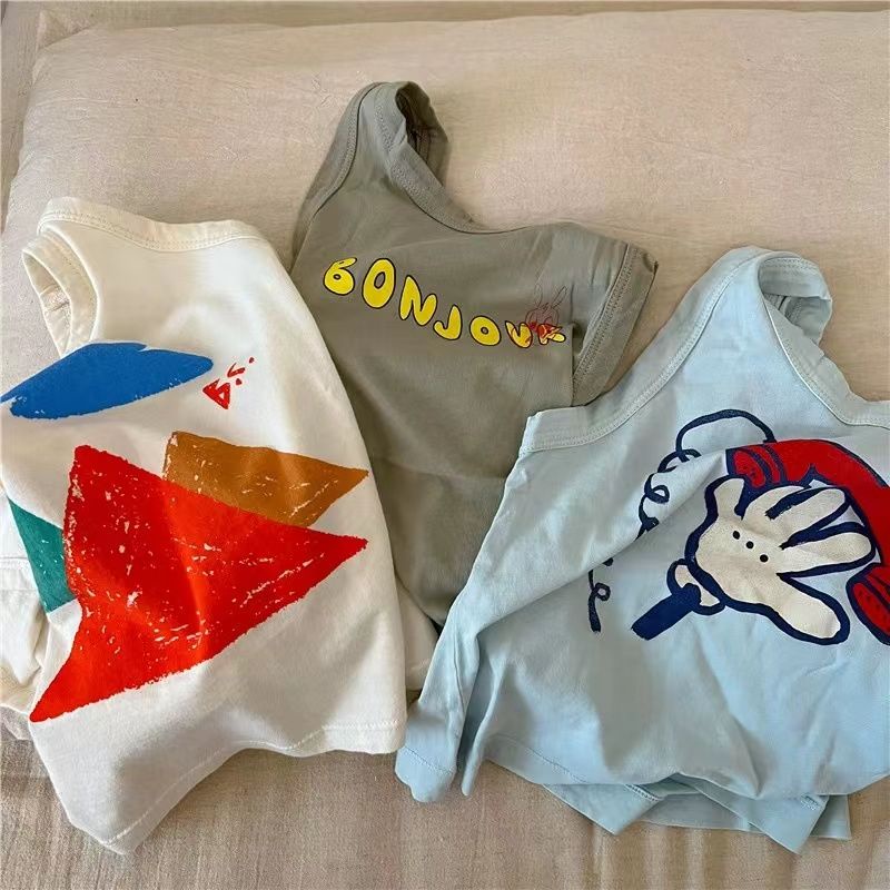 Áo Thun Cotton Không Tay In Hoạt Hình Thời Trang Mùa Hè Dành Cho Trẻ 2022