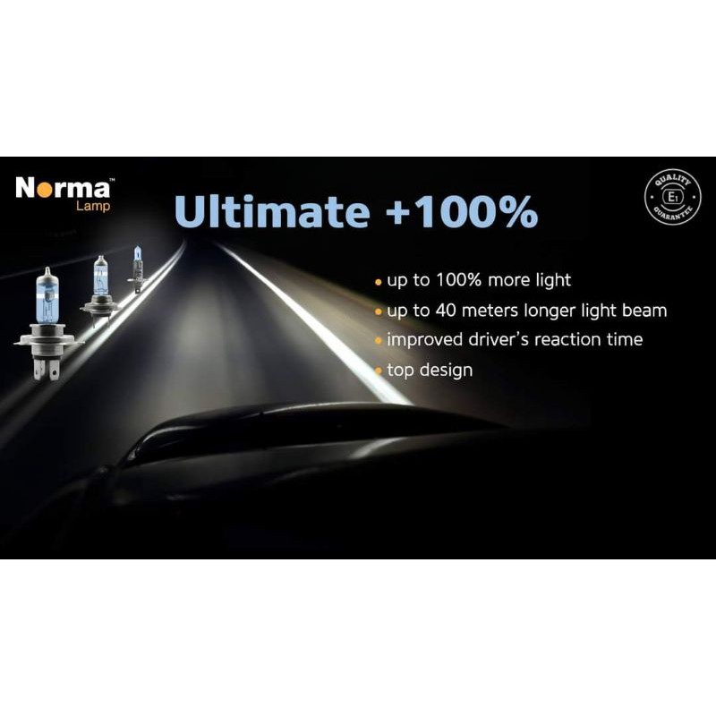 Bộ 02 bóng đèn H7 Ultimate  tăng sáng 100% Norma Germany