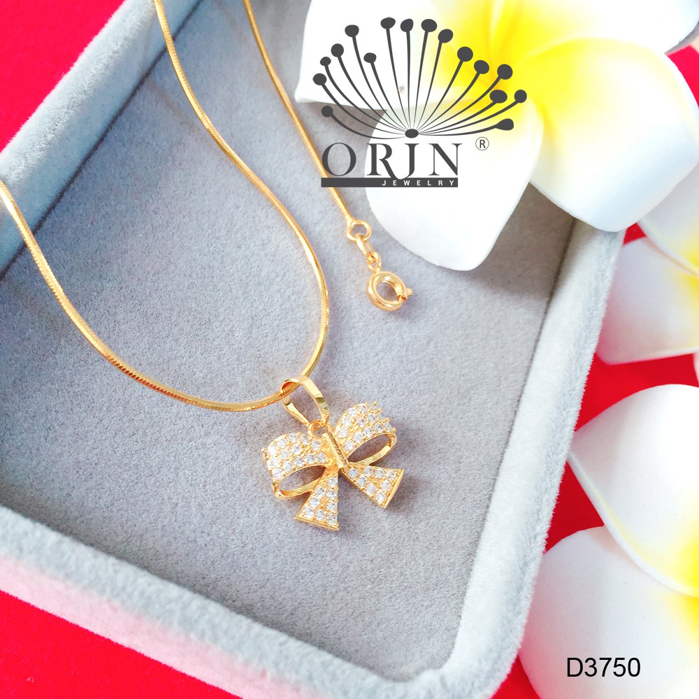 Dây chuyền mặt nơ đính đá dạng dây mì cao cấp Orin D3750 đẳng cấp
