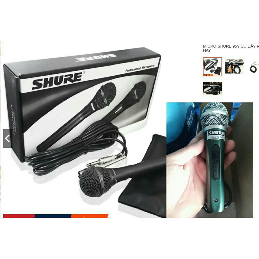 Micro Shupu SM-959, Míc hát Karaoke Có Dây Chuyên Nghiệp Độ Nhạy Cao Dùng Cho Gia Đình Và Quán Karaoke