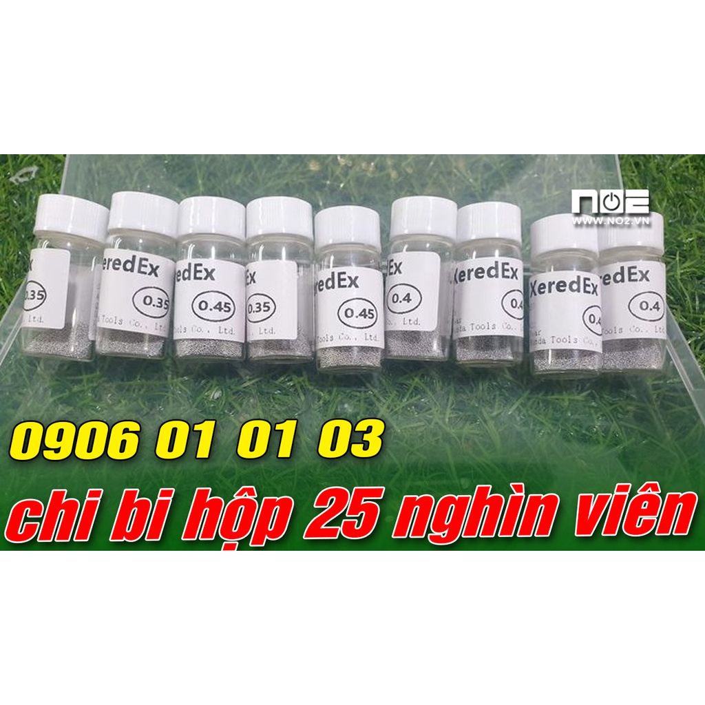 Chì bi 0.35, 0.4 , 0.45 Làm chân chipset Hộp nhỏ Có 25000 viên bi