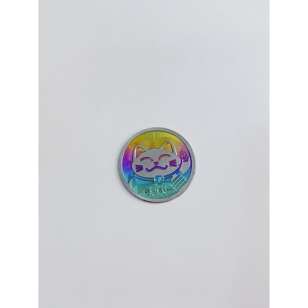 Tem dán titan mèo thần tài, mèo may mắn vãy tay thu hút tài lộc