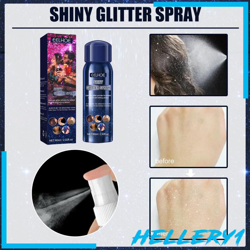 Chai Xịt Kim Tuyến Trang Điểm Cơ Thể Lấp Lánh 2.02fl.oz [Hellery1]