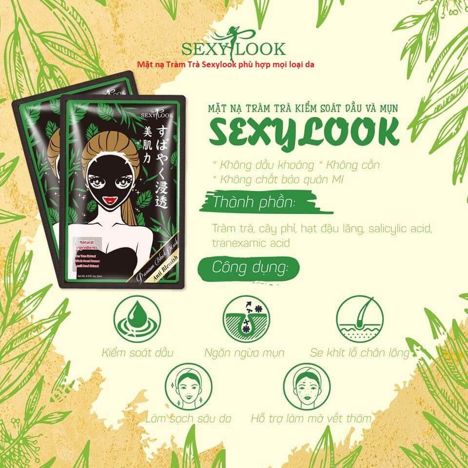 Mặt Nạ SEXYLOOK Tràm Trà Kiểm Soát Dầu Và Mụn - Cila House