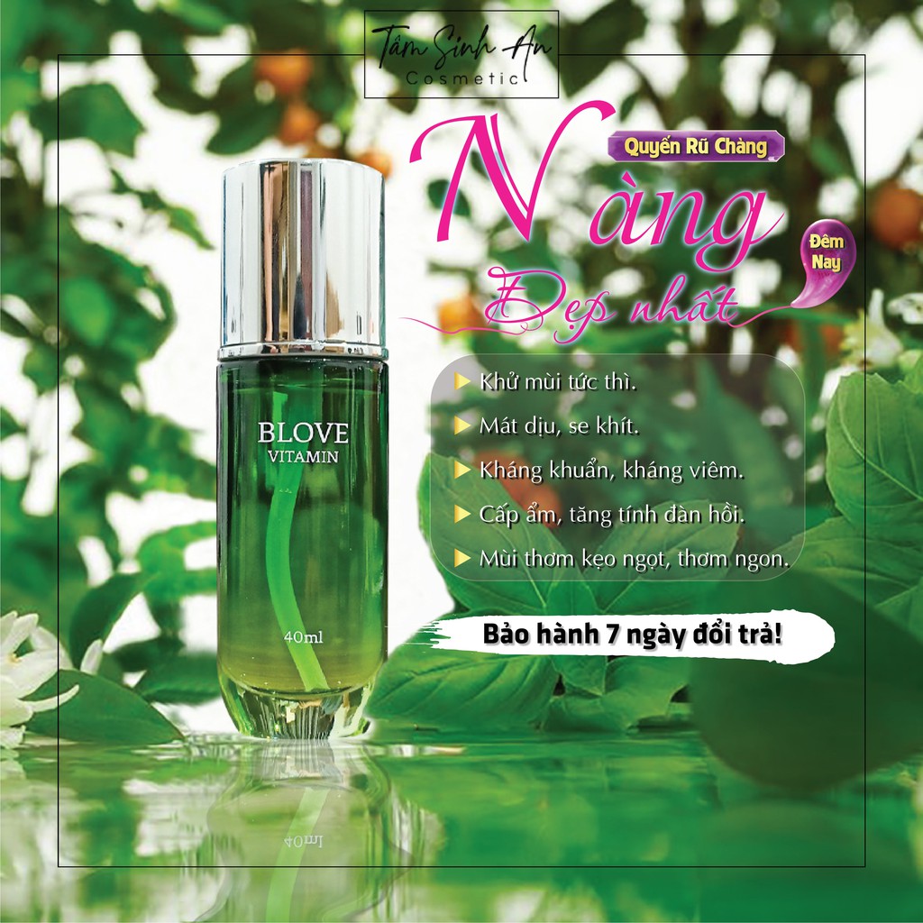 Nước hoa vùng kín BLOVE VITAMIN PERFUME 30ml - Nước Hoa Thơm Bím, Kháng Khuẩn, Trẻ Hóa, Se Khít Vùng Kín - Tâm Sinh An