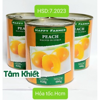 Đào ngâm đóng hộp 820 gr hy lạp, hsd: 7.2023