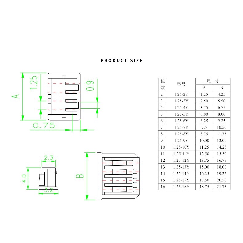 Set 10 Đầu Nối Dây 1.0mm 1.25mm 1.5mm 2.0mm 2.54mm 2 / 3 / 4 / 5 / 6 / 7 / 8 / 9 / 10p 1.0 1.25 2.0 2.54