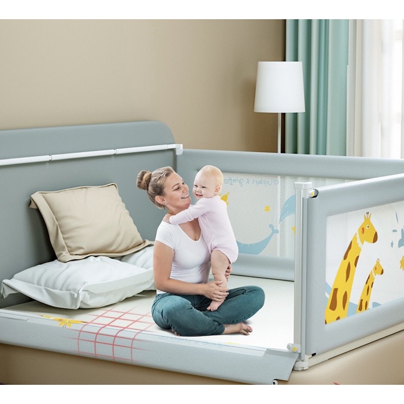 (Bản nâng cấp 2022) Thanh Chắn Giường BABY SMILES hạ chéo 1 bên, độ cao tuỳ chỉnh 65-95CM