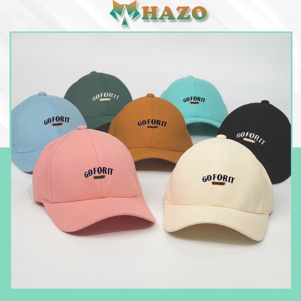 Mũ Lưỡi Trai Nón Kết Nhung Cao Cấp Thêu Chữ Goforit 485 Phong Cách Ulzzang Form Unisex Nam Nữ - Hazo