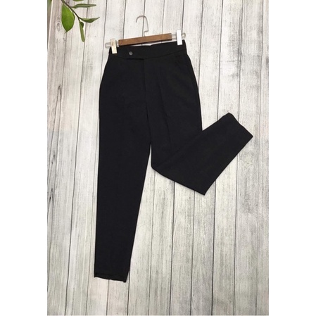 Quần baggy nữ gấu lệch vải tuyết mưa cạp cao thời trang Ladya Store M01