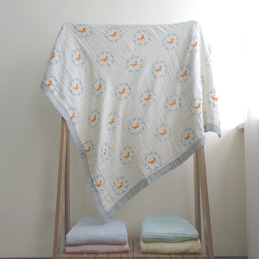 Khăn tắm đa năng cho bé sơ sinh Gooodmama chất liệu xô muslin chải kỹ 110*110cm