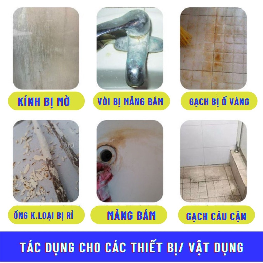 Bình xịt tẩy rửa đa năng siêu sạch tẩy cặn canxi trên kính và inox cho nhà tắm nhà bếp siêu sạch