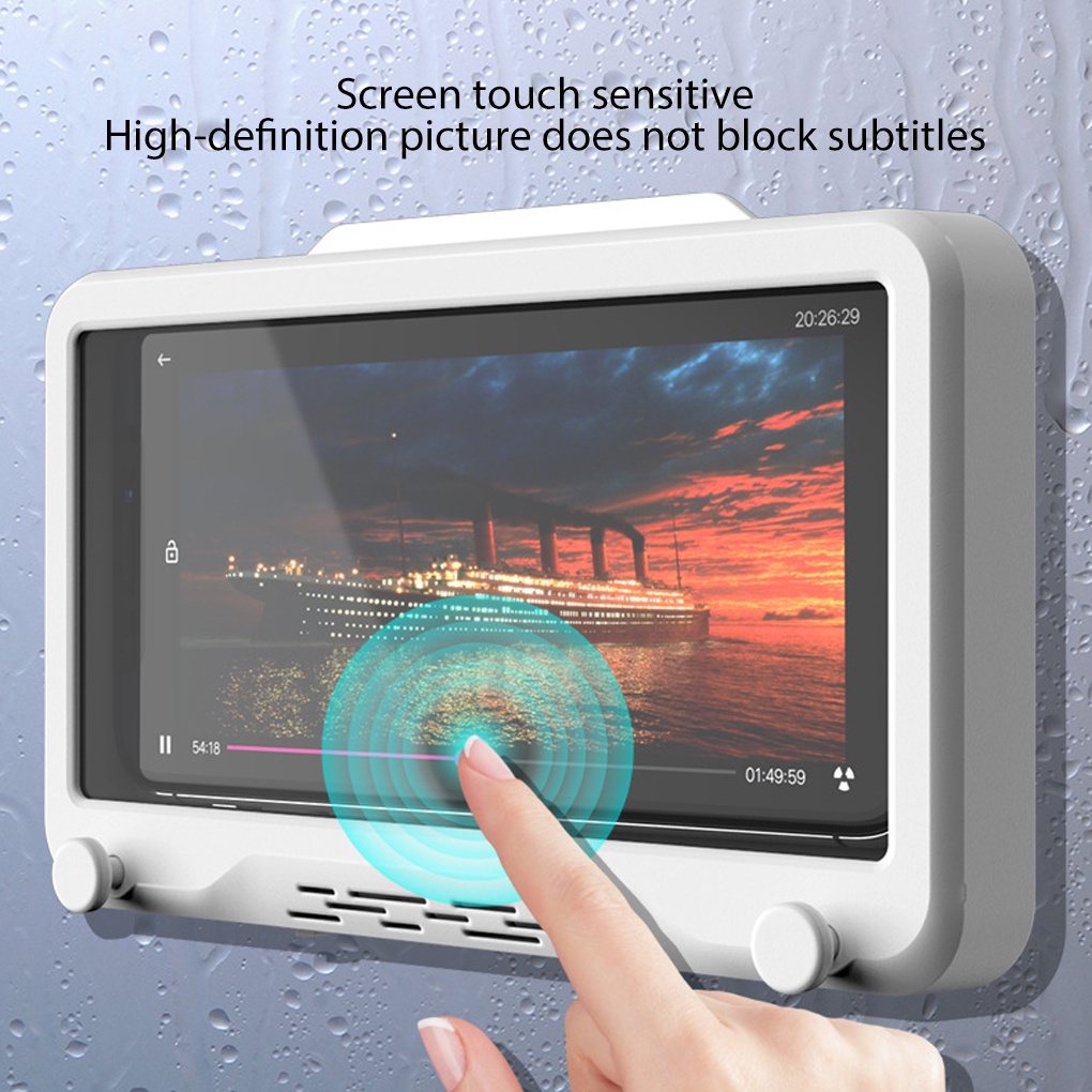 TM-Waterproof Mobile Phone Case Self-adhesive 360 Degree Adjustable Box Cellphone Storage Holder Travel Toilet with