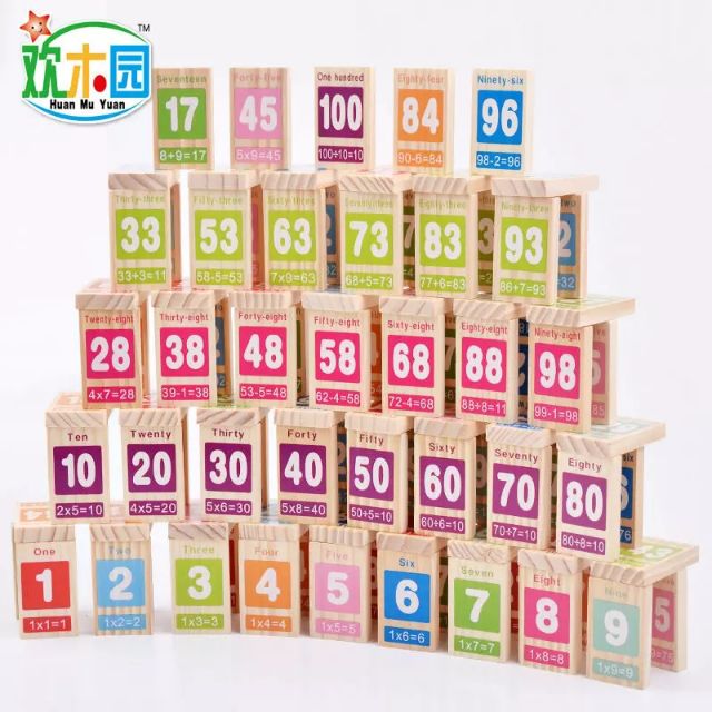 Bộ đồ chơi domino 100 số học kèm Tiếng Anh