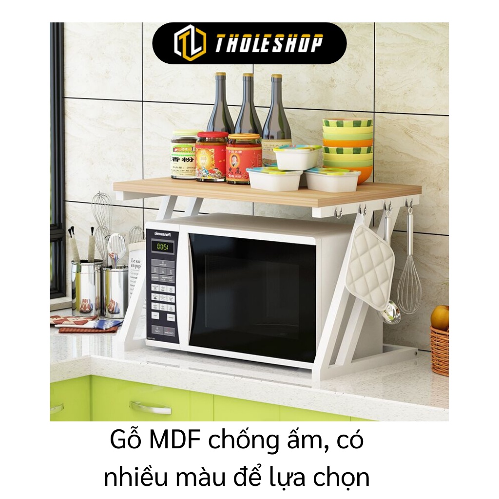 Kệ Nhà Bếp - Kệ Để Lò vi Sóng Chữ Z Sơn Tĩnh Điện Chống Ẩm, Có Móc Treo Bên Cạnh 9466
