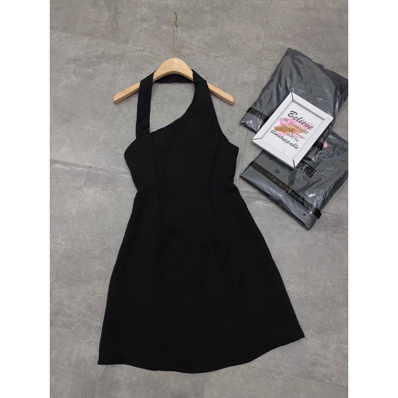 [Siêu Hot] Váy Đen Cổ Chéo Cá Tính , Đầm Thiết Kế Có Ảnh Thật Kèm Video | BigBuy360 - bigbuy360.vn