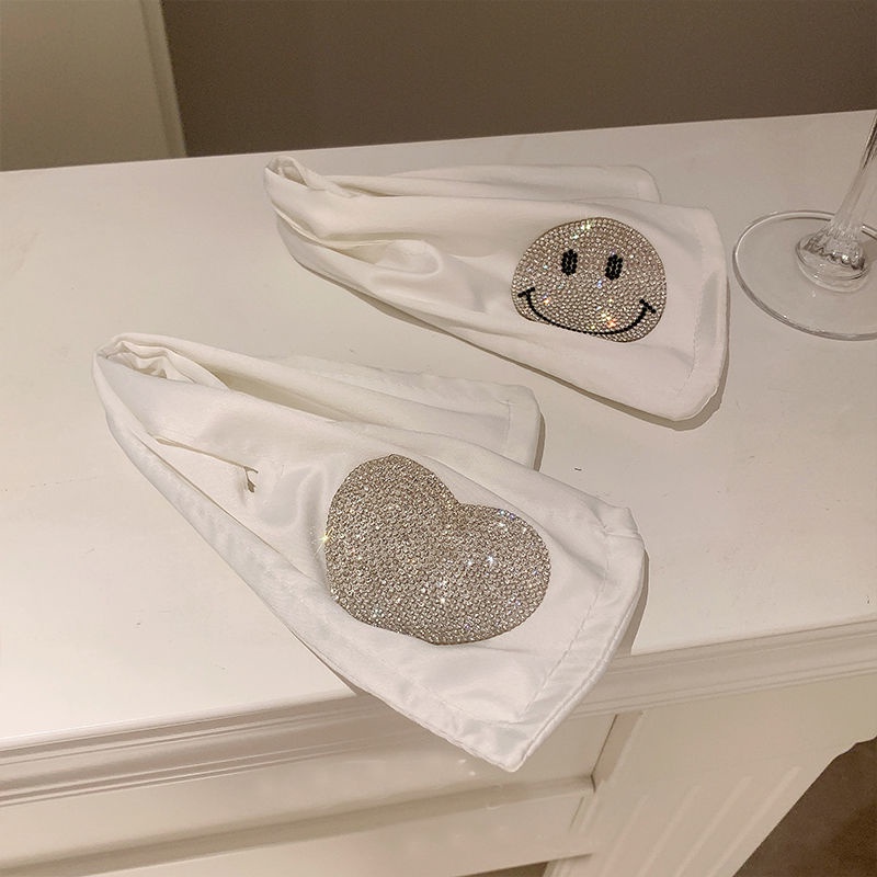 Kẹp Tóc Đính Đá Hình Mặt Cười/Trái Tim Xinh Xắn Cho Nữ