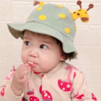 Mũ chống nắng vành tròn hình hươu cho bé