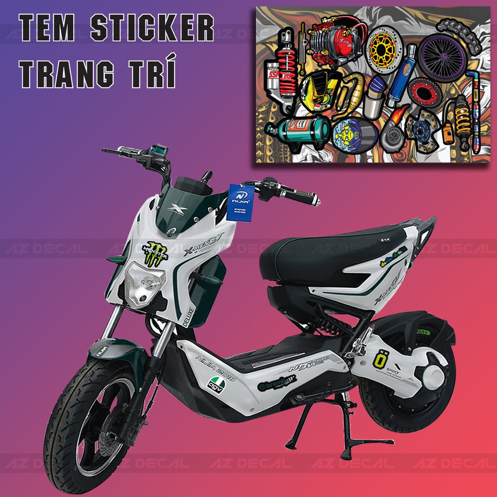 Tem Sticker Chủ Đề Đồ Chơi Xe Thái 01 - Trang Trí Xe Máy, Xe Điện, Mũ Bảo Hiểm