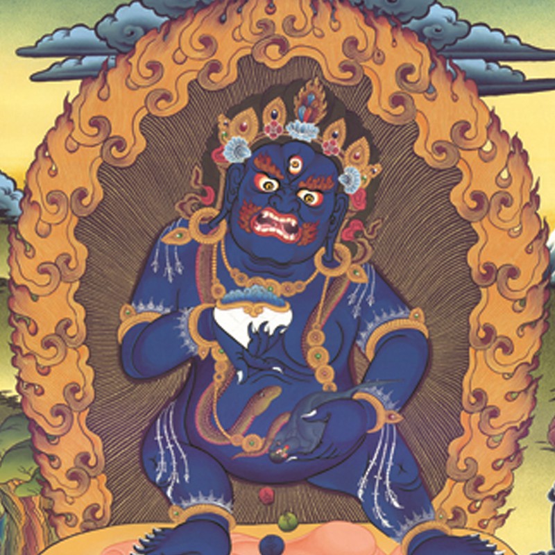 Thangka Hắc Tài Thần- Pháp khí Mật Tông - Phật giáo Tây Tạng