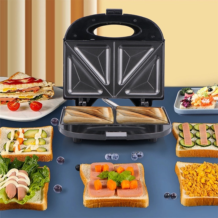 [Mã ELHADEV giảm 4% đơn 300K] Máy làm đồ ăn sáng Haeger, nướng kẹp bánh mì Sandwich 750W