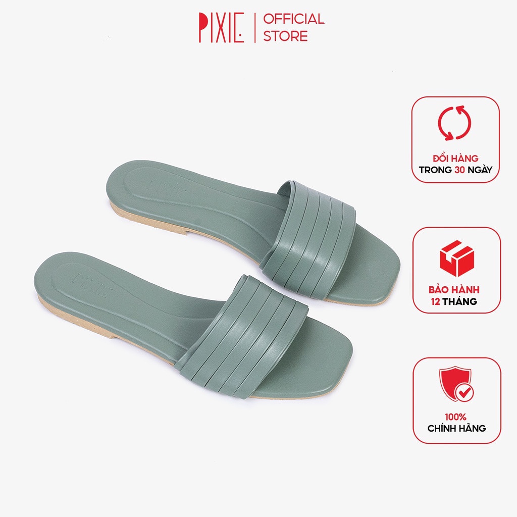 Form Nhỏ Dép Lê Bệt Bản Ngang Xếp Li Pixie X472