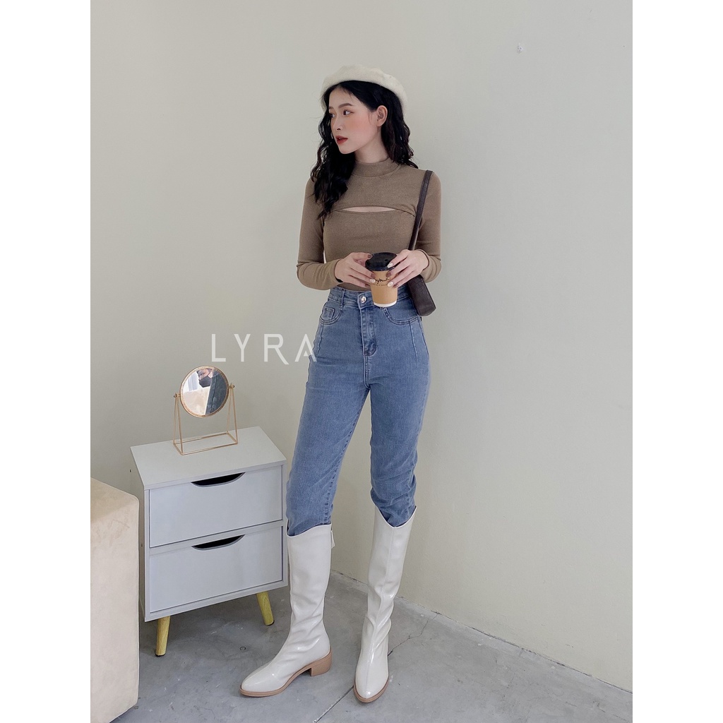 Áo len tăm cổ 3 phân cutout ngực thiết kế by LYRA. chất len nhung lỳ dày dặn các tính-LYTAO322 | BigBuy360 - bigbuy360.vn
