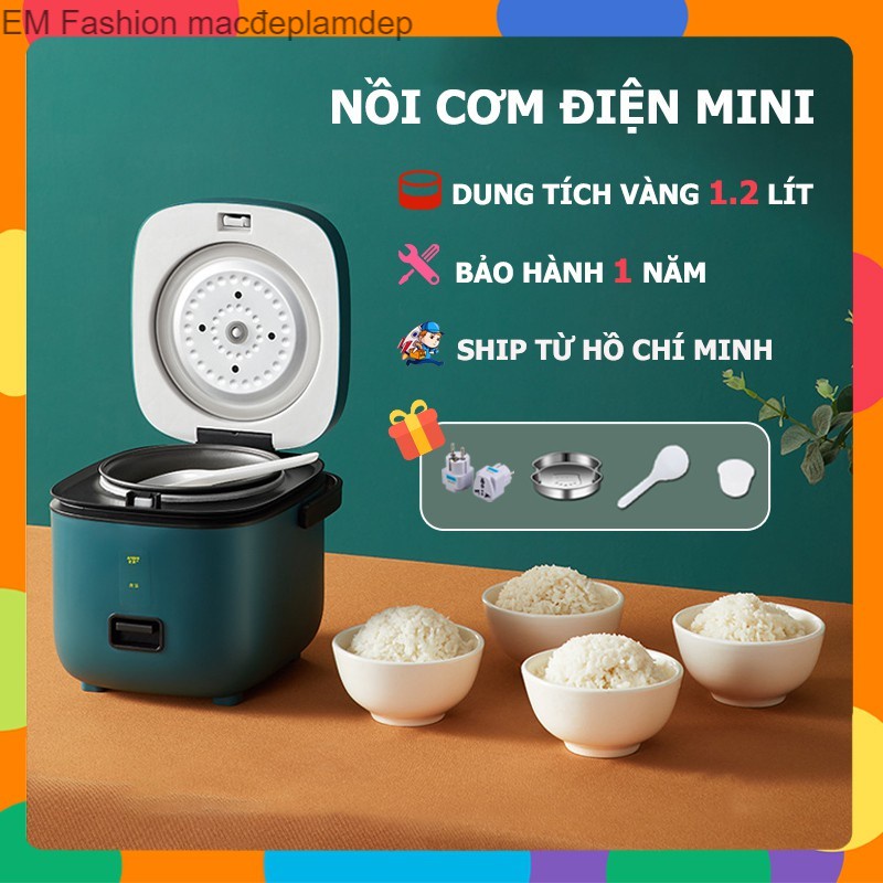 (1611) (Hàng sẵn HCM) HI 1.2L Nồi Cơm Điện Mini Đa Năng (Nấu Cháo, Hầm, Chưng, Hấp, Luộc)