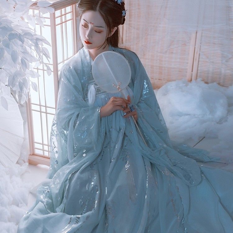 Áo đầm váy rộng thanh lịch kiểu cổ trang Trung Quốc | BigBuy360 - bigbuy360.vn