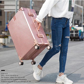 [TẶNG BỌC VALI] Combo (Size 20+24 Inch) Vali Khóa Sập Khung Nhôm A218