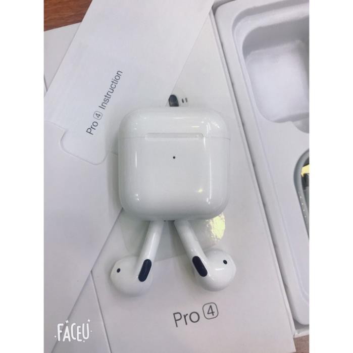 Tai nghe bluetooth Airpods Pro 4 True wireless 5.0 chuyên gaming, đổi tên, định vị dành cho iphone và android