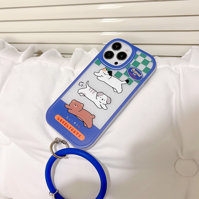 Ốp Điện Thoại Silicon In Hoạt Hình Kèm Dây Đeo Cho for iphone14Promax 12Pro 11 / 7 / 8PLUS / X / 6 / 13PROMAX