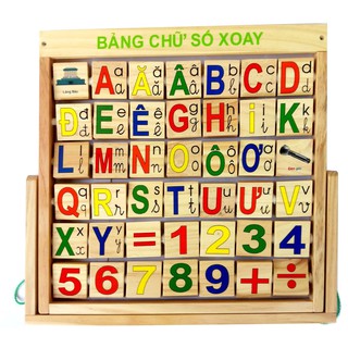 Bảng xoay tiếng việt chữ số chữ cái cho bé