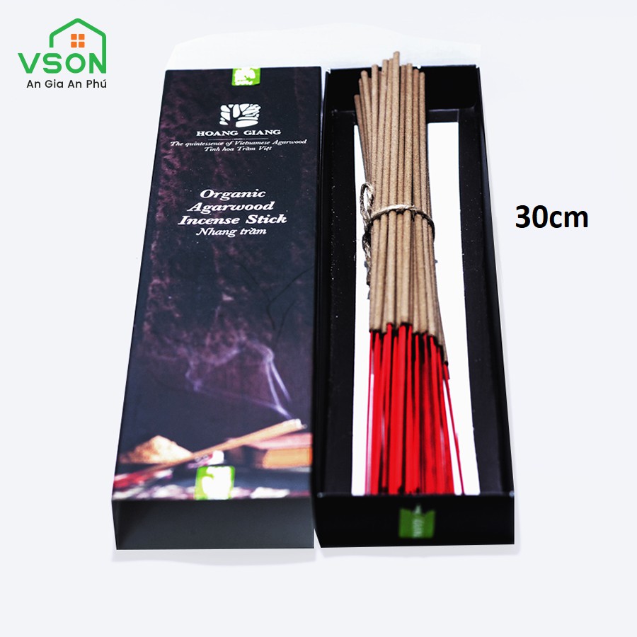 Nhang trầm hương Hoàng Giang - Không chứa hoá chất, hương gỗ trầm đậm đà - 30,40 cm - hộp 50, 100 cây