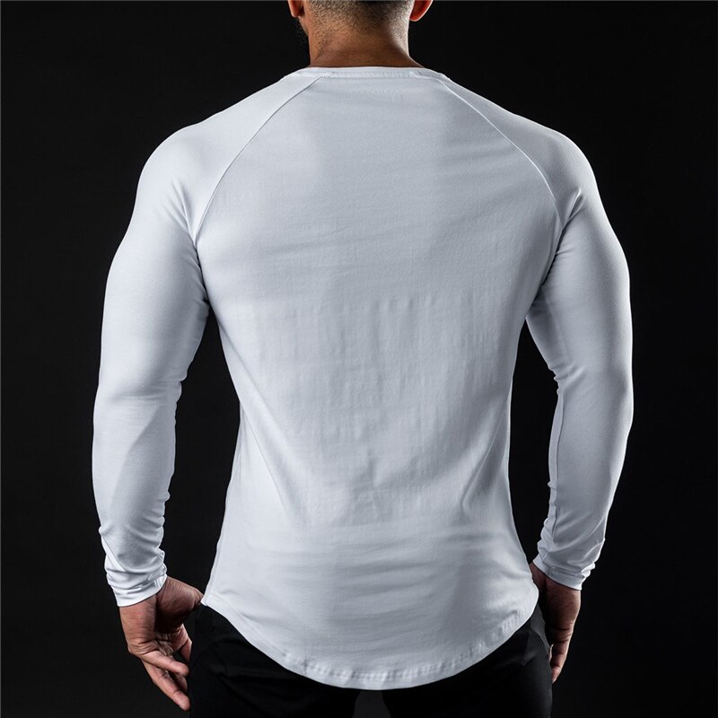Brand Men's Gym Casual Fitness Fashion Long Sleeve Bodybuilding Breathable Sports Autumn and Winter Trend Slim Sports T Shirt