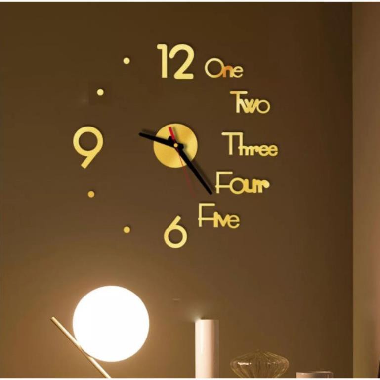 Đồng hồ dán tường 3D sang trọng. Kích thước 40 x 40cm. Phù hợp mọi không gian nội thất. Có sẵn keo dán dễ dàng
