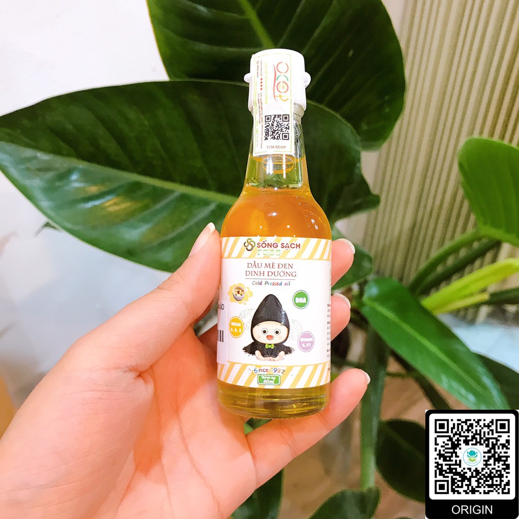 Dầu mè đen 60ml hiệu Sống sạch Food bổ sung chất béo cho bé ăn dặm- Origin Shop