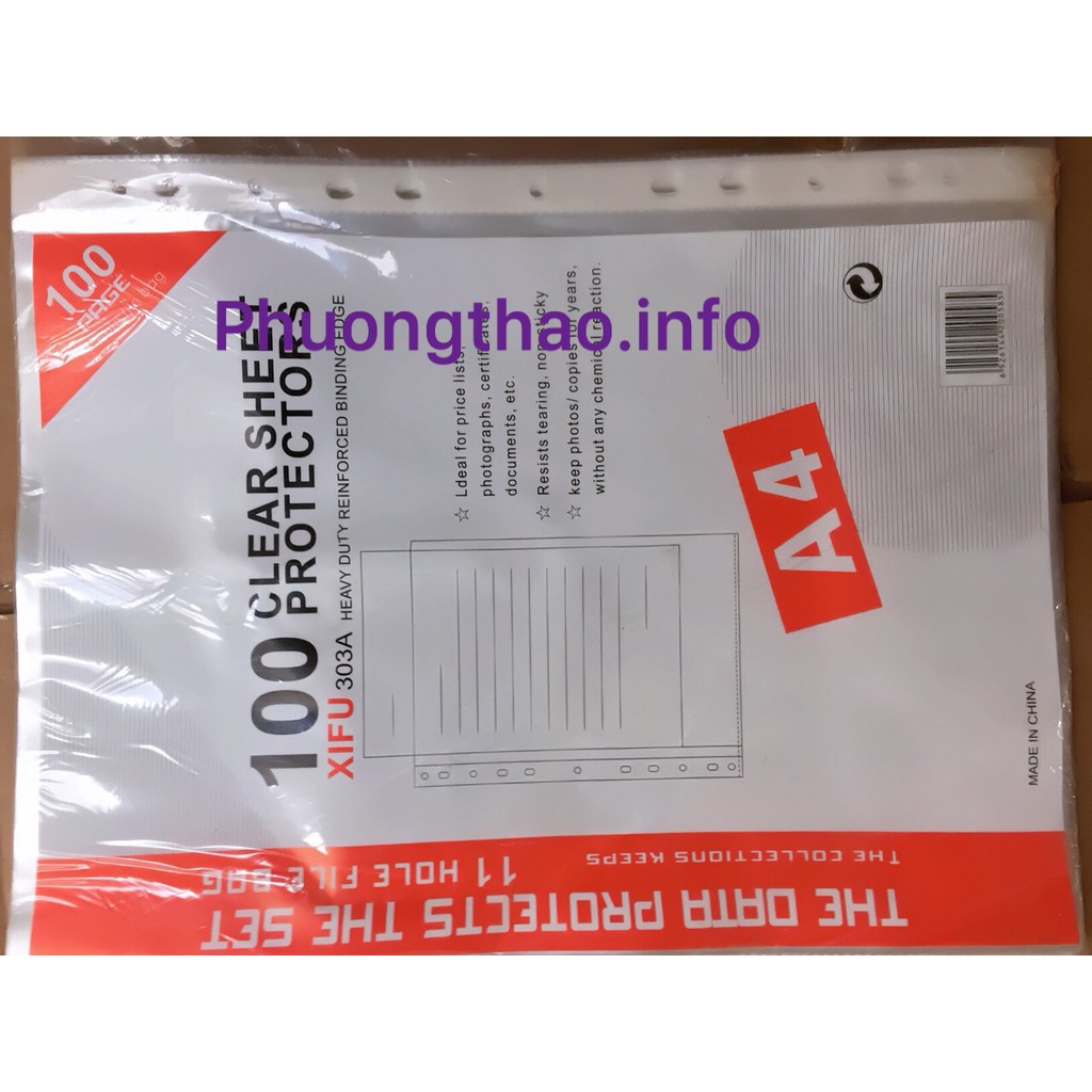 Túi sơ mi lỗ A4 Xifu  11 hole file bag giá rẻ nhất thị trường.
