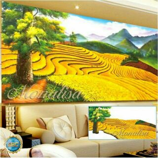 Tranh đính đá phong cảnh ruộng bậc thang Y8297(150*70)