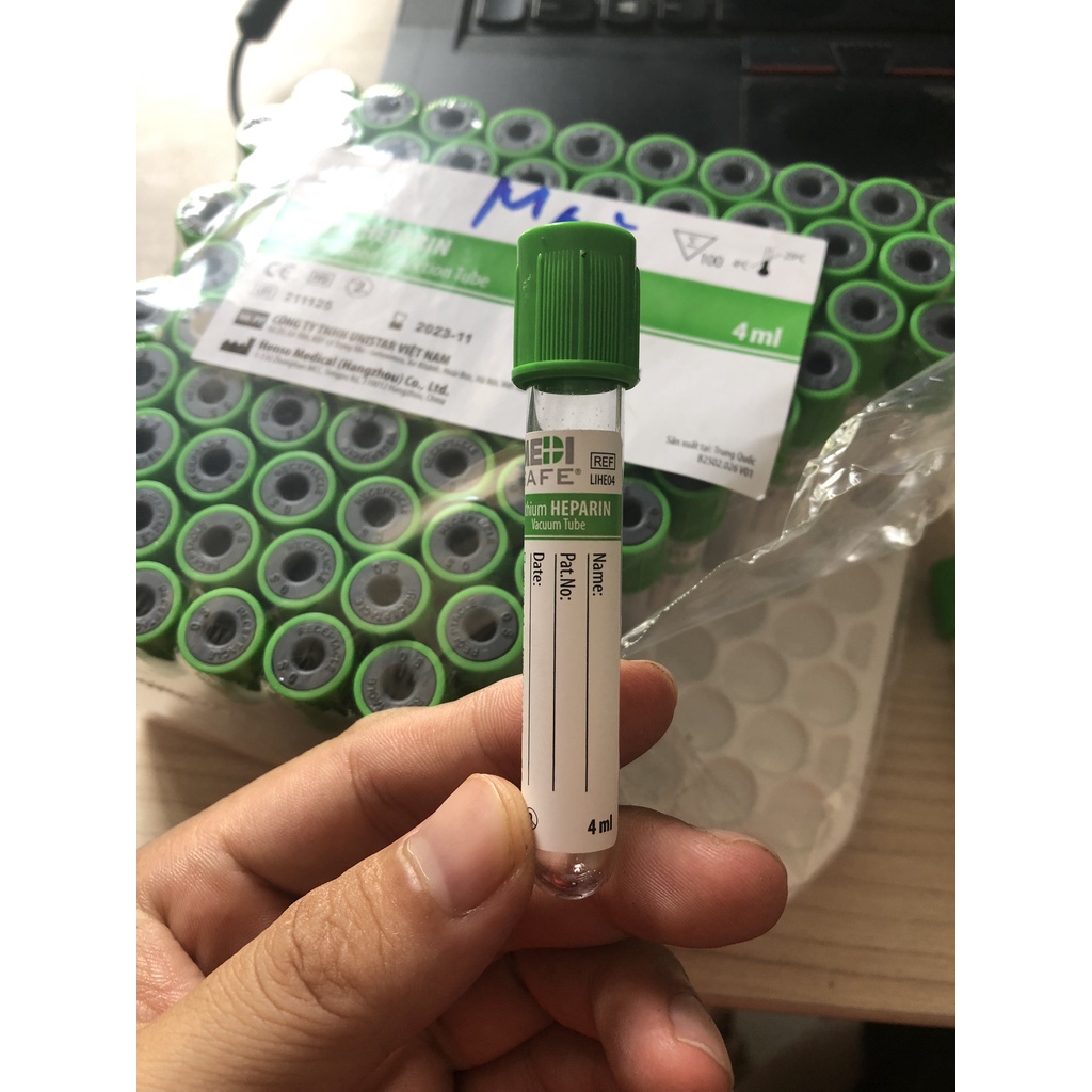 ỐNG NGHIỆM MÁU CHÂN KHÔNG HEPARIN 4ml (KHAY 100 ỐNG)