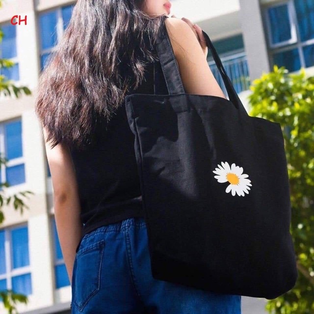 [FREESHIP ĐƠN TỪ 50K] [Túi tote] Túi vải hoa cúc in trắng vàng COH0320 1