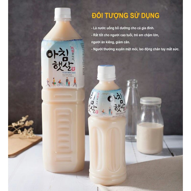 Nước ép lợi khuẩn vị đào/ Sữa gạo rang WOONGJIN 1.5L