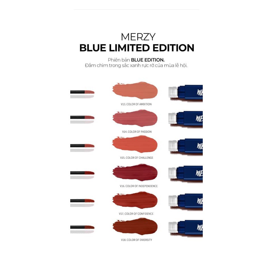 Son kem lì Merzy The First Velvet Tint Season 3/ MERZY BLUE VỎ XANH