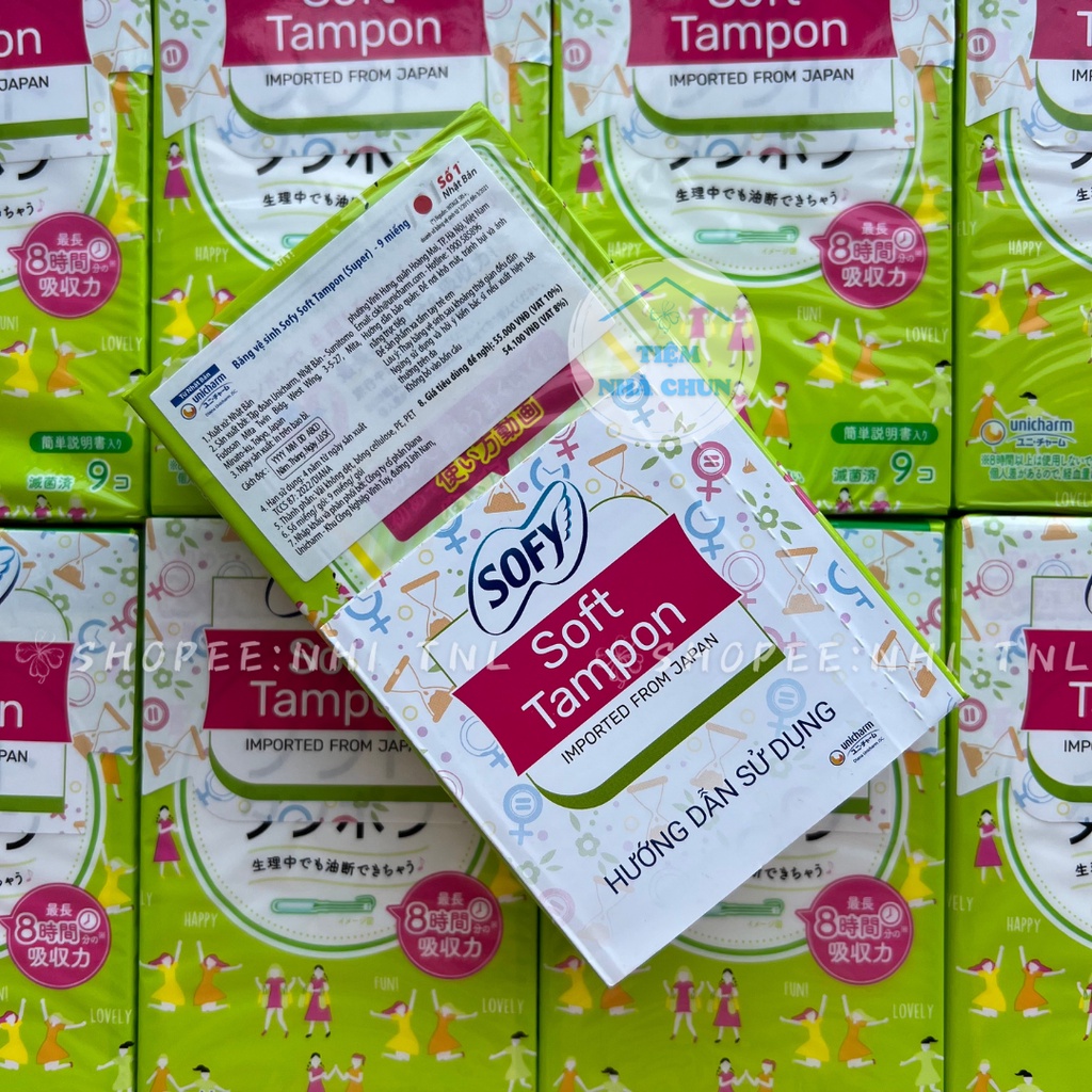 Băng Vệ Sinh Sofy Soft Tampon Super Siêu Thấm Nhật Bản Gói 9 Ống