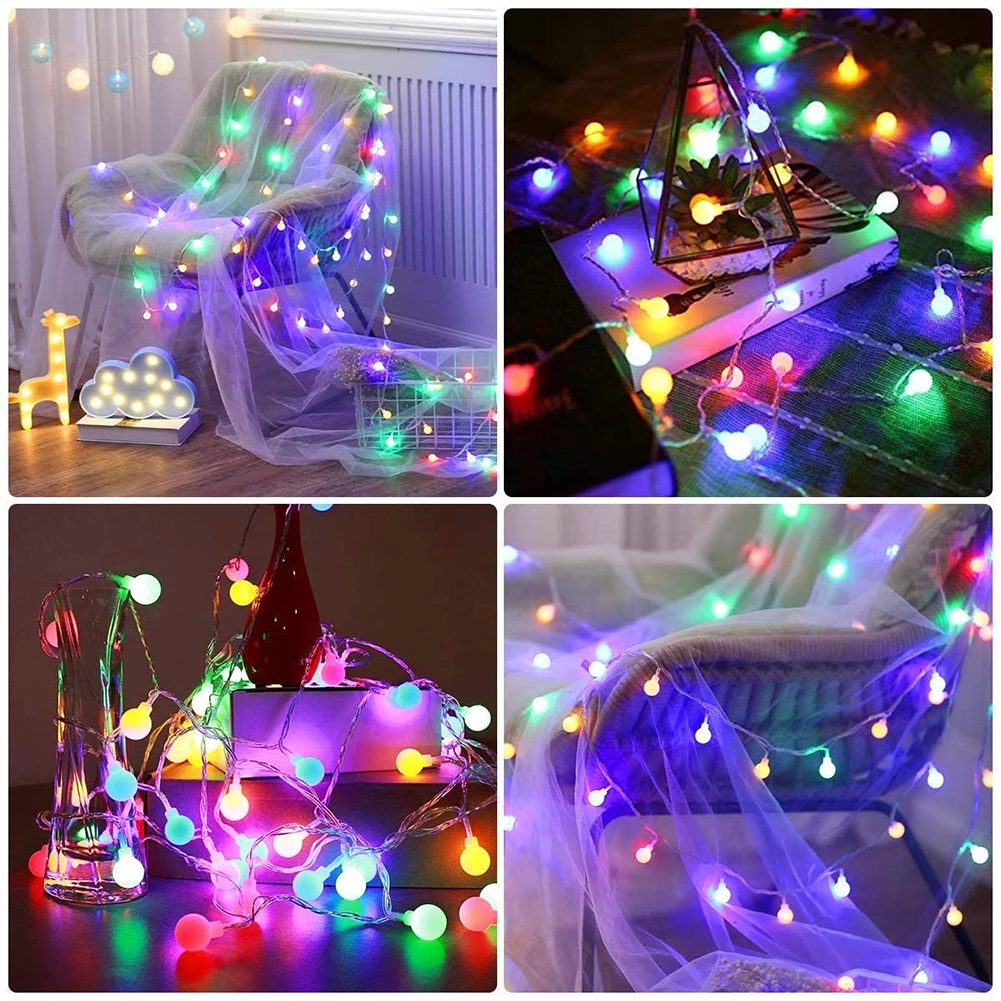 12/3/4/5m Battery Powered LED Round Ball Fairy String Light For Christmas Holiday Wedding Party Decoration