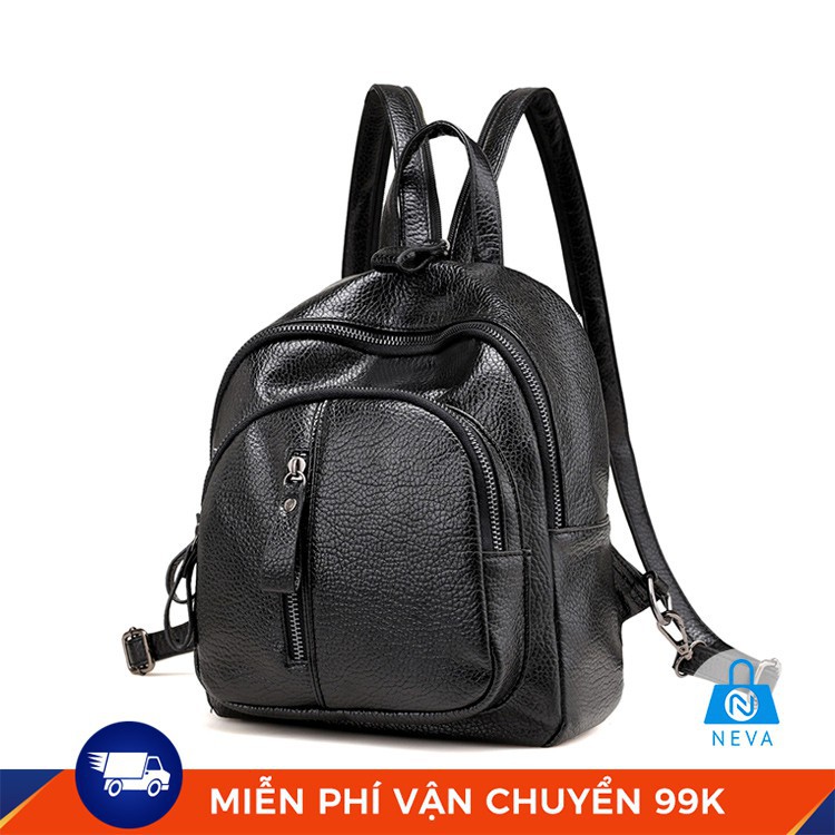 Balo nữ mini da mềm màu đen cá tính NEVA1294