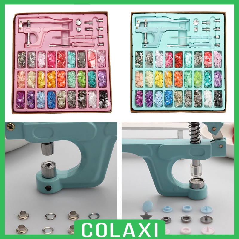 [COLAXI]312pcs Snap Button Kit Metal Snaps Studs w/ Pliers Press Tool for Sewing