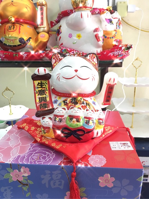 Mèo thần tài Ngũ phúc lâm môn 20cm | BigBuy360 - bigbuy360.vn